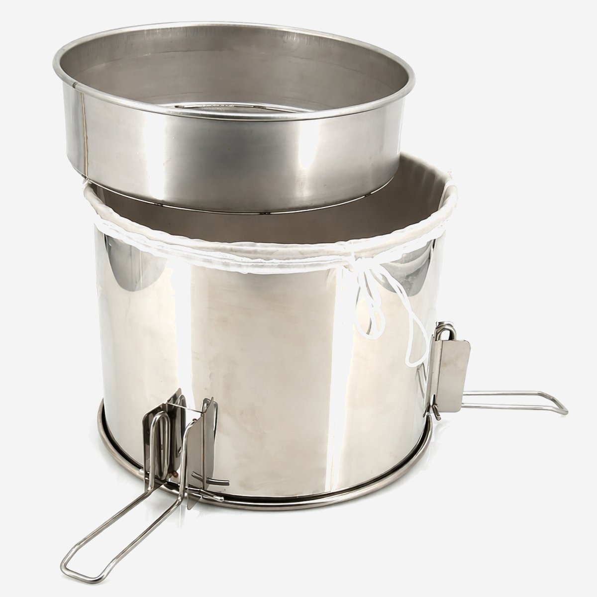 Filtro Acciaio inox Doppio Ø 310 con Sacco Nylon e Prefiltro Acciaio inox