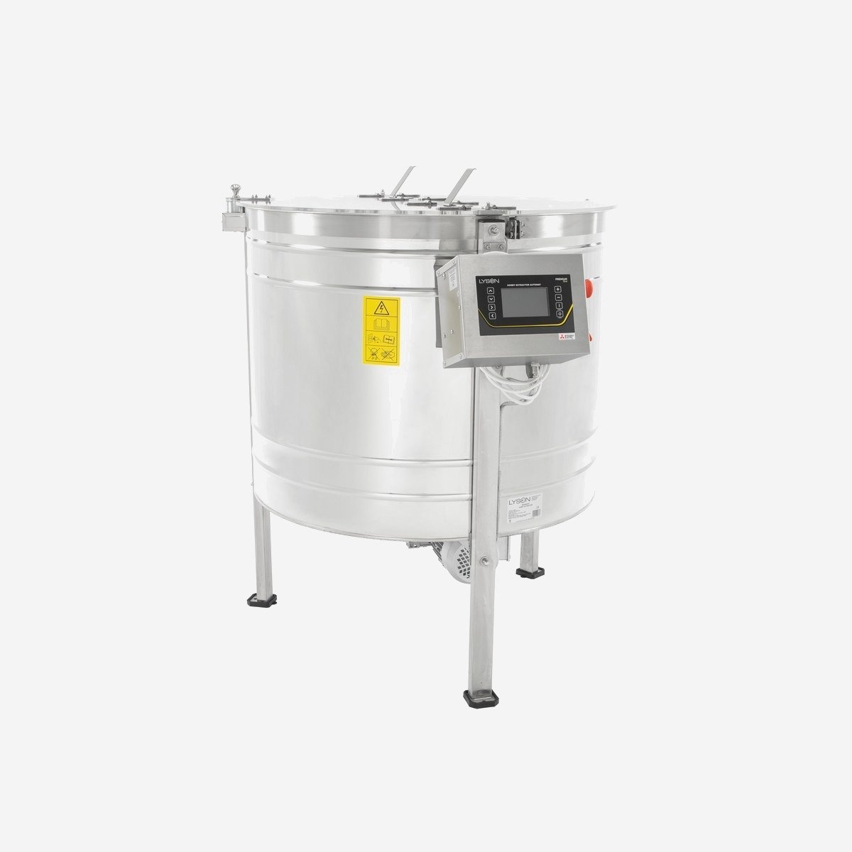 Smielatore radiale 42 favi Dadant 1/2, Ø900 mm, motore sotto, controller Automatico Avanzato – PREMIUM