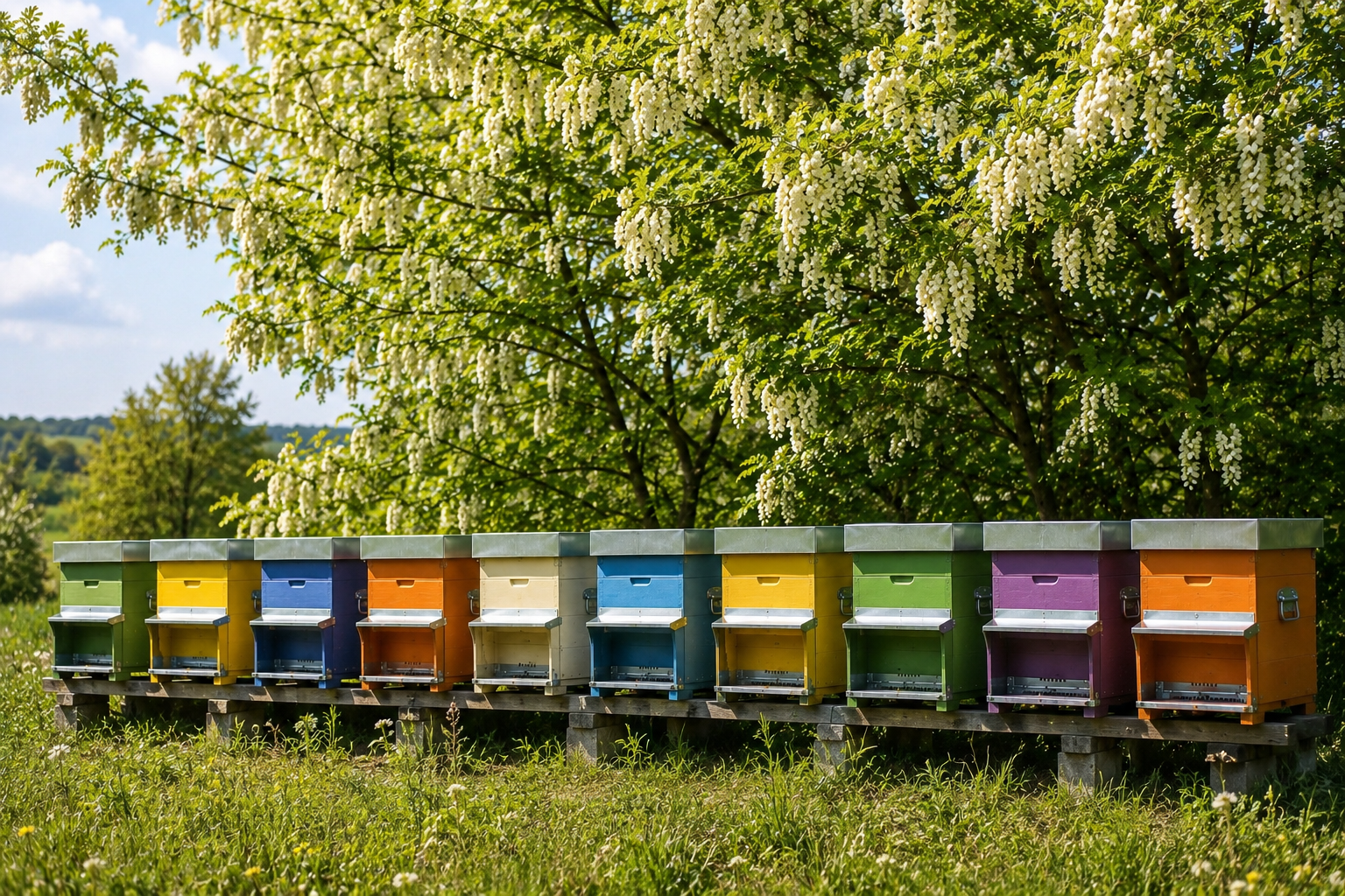 Quando mettere il melario durante le fioriture di maggio in apiario