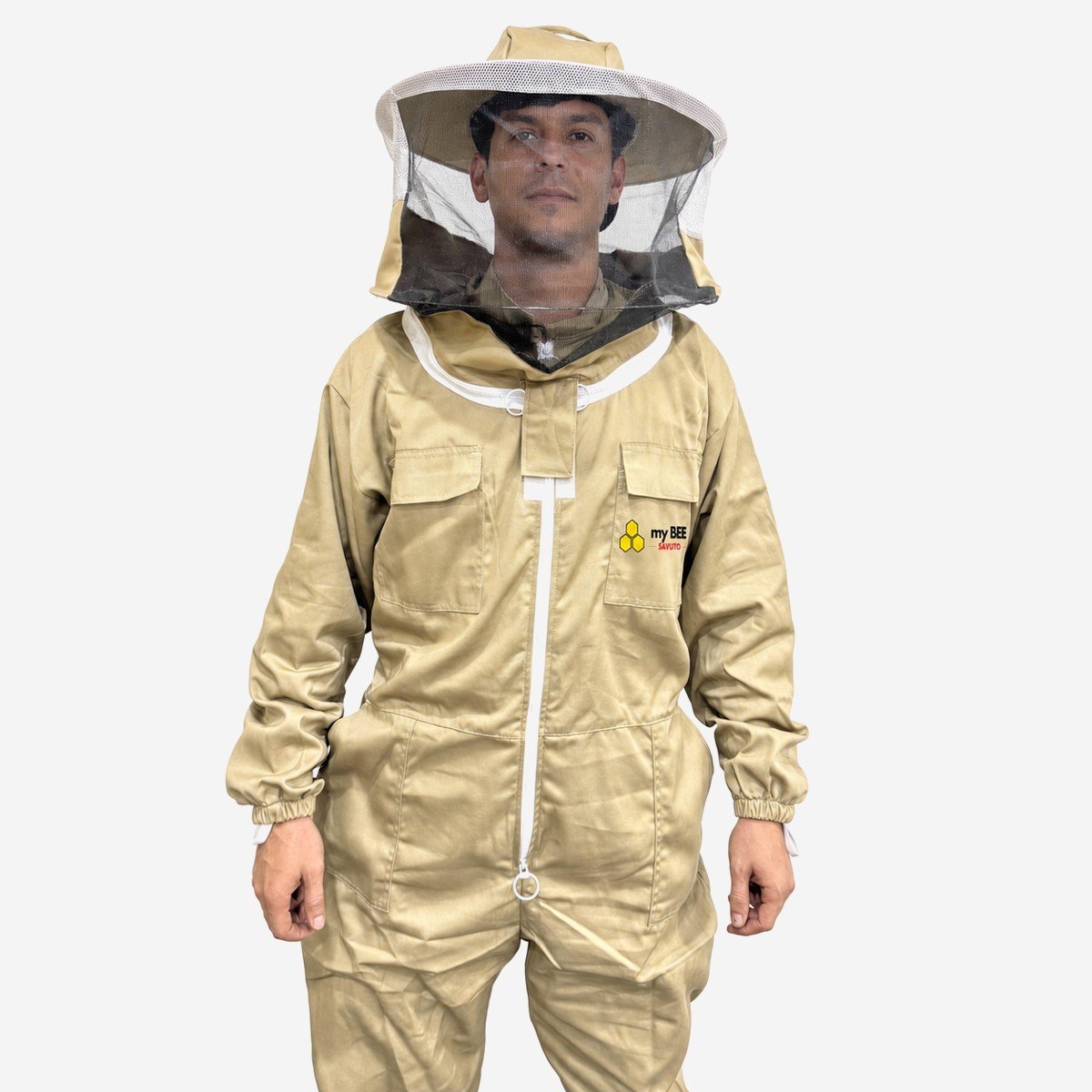 Tuta Completa Singola Zip Tonda Beige