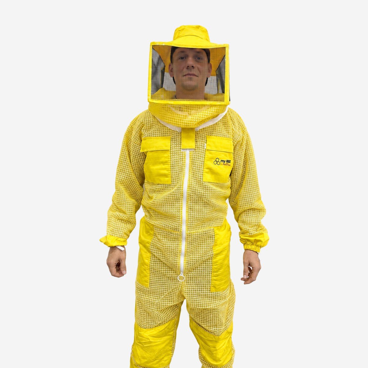 Tuta Completa Ventilata Singola Zip Quadra Gialla